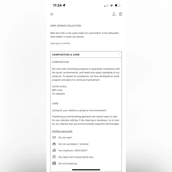 Zara wool bias skirt ZW collection - Picture 11 of 13